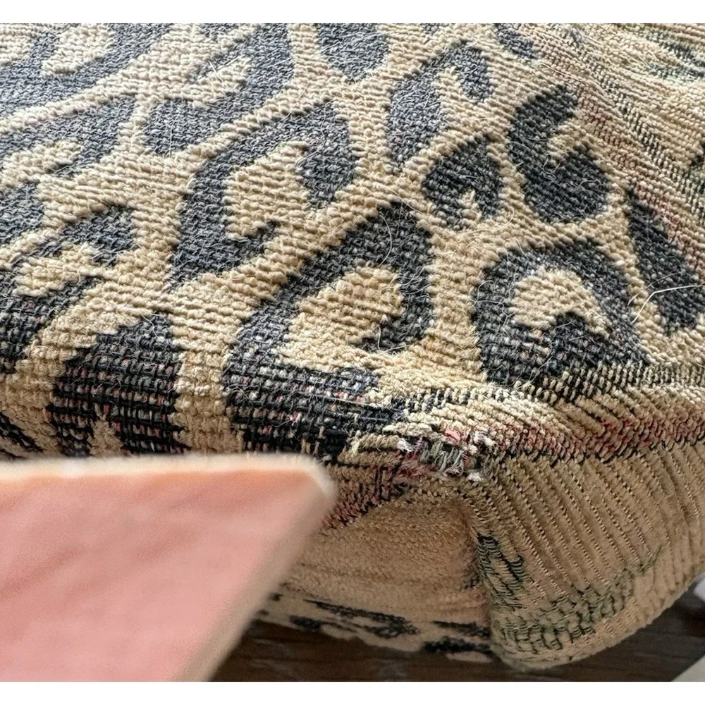 Bettina‎ Duncan Tapestry Handbag Leopard Palm Tree Kiss Lock Satchel Tan Brown